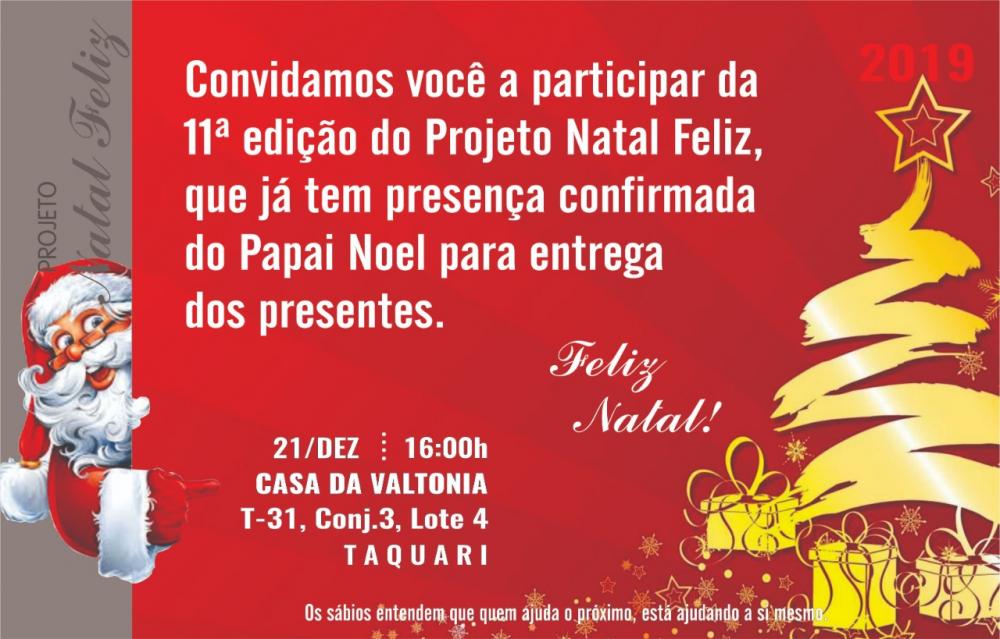 11º Natal Feliz será realizado no próximo sábado (21) no setor Taquari, em Palmas