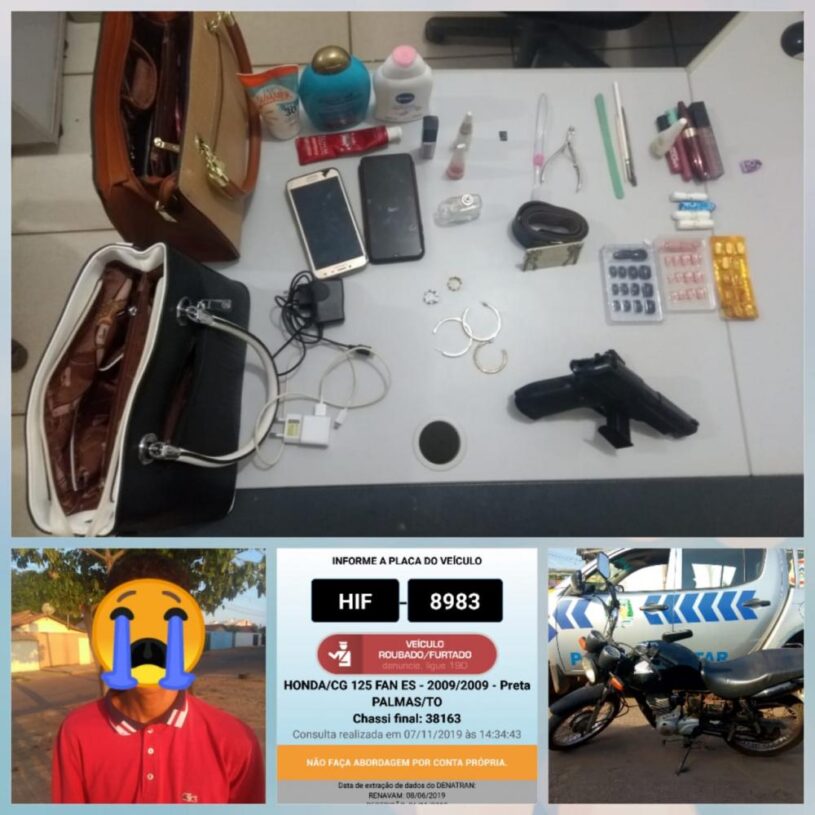 Adolescente suspeito de roubar motocicleta e outros objetos é apreendido pela PM na região sul de Palmas