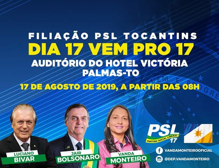 Deputada Vanda Monteiro convida eleitores para ato de filiação nacional do PSL