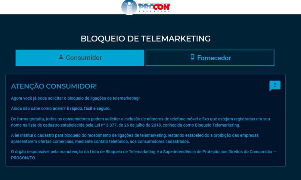 Procon Tocantins disponibiliza plataforma para bloqueio de ligações de telemarketing; saiba mais