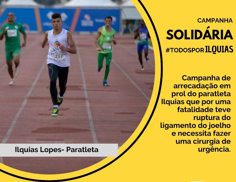 #TODOSPORILQUIAS; Campanha pretende arrecadar R$ 8 mil para custear cirurgia de paratleta palmense