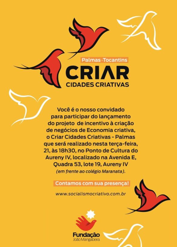 Projeto de economia criativa será lançado em Palmas nesta terça-feira, 21