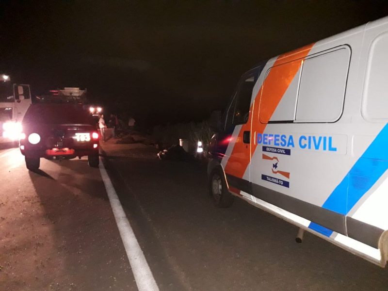 Caminhão espalha soja na BR-153 após tombar na pista na região de Talismã