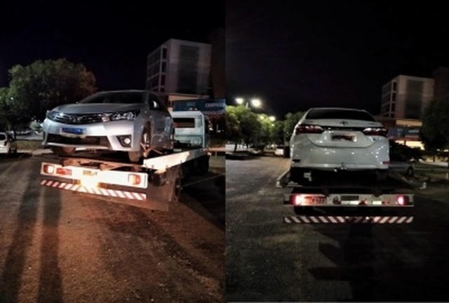 Dois carros com registro de roubo e adulteração são apreendidos no estacionamento do Hospital Geral de Palmas