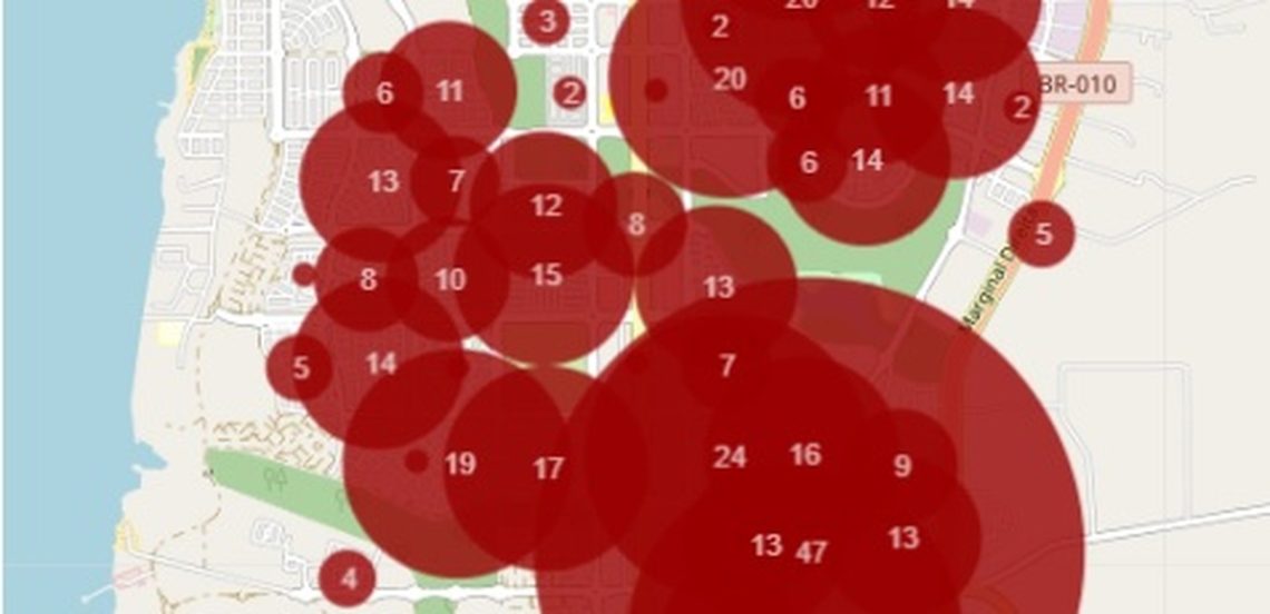 Covid-19 em Palmas: Veja os casos por bairro e quadra nesta segunda-feira, 29