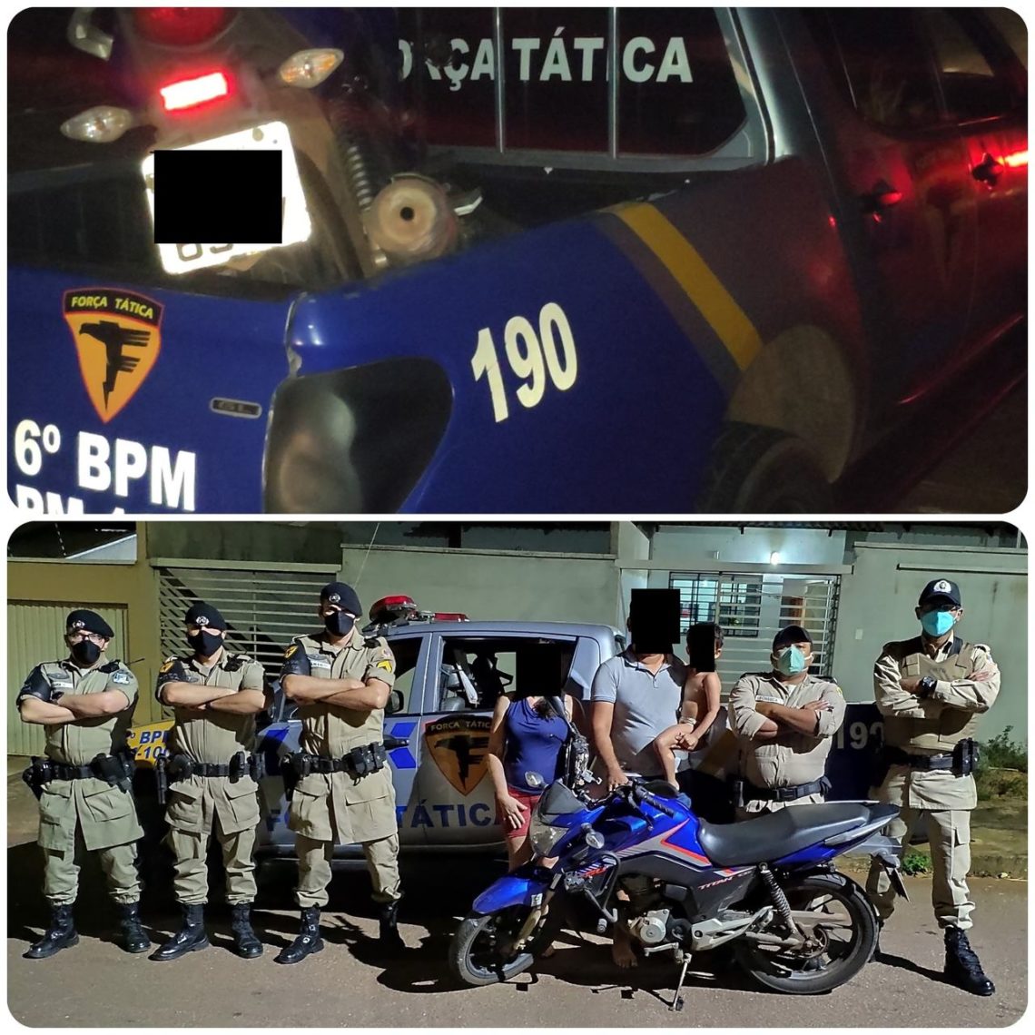 Força Tática recupera moto roubada minutos após o crime em Palmas