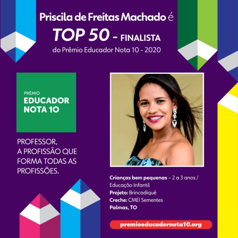 Professora de Palmas é finalista do Prêmio Educador Nota 10; saiba mais