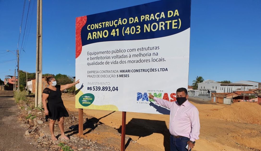 Construção da praça da Arno 41 em Palmas tem recursos de emenda do vereador Folha