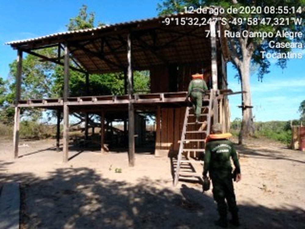 Fiscalização encontra barracão de madeira no Parque Estadual do Cantão e resgatam tartarugas capturadas por pescador