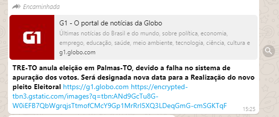 É boato! Link de notícia que TRE-TO anulou eleição em Palmas é falso; confira