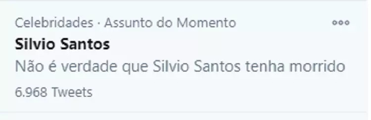 Wikipédia registra morte de Silvio Santos e apresentador vai parar nos assuntos mais comentados do Twitter por fake news