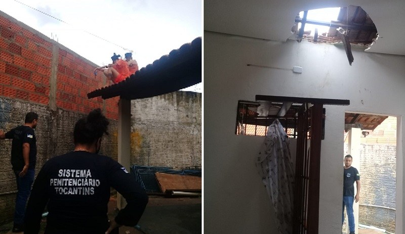 Detentas da Unidade Prisional de Palmas são flagradas tentando fugir pelo telhado cela