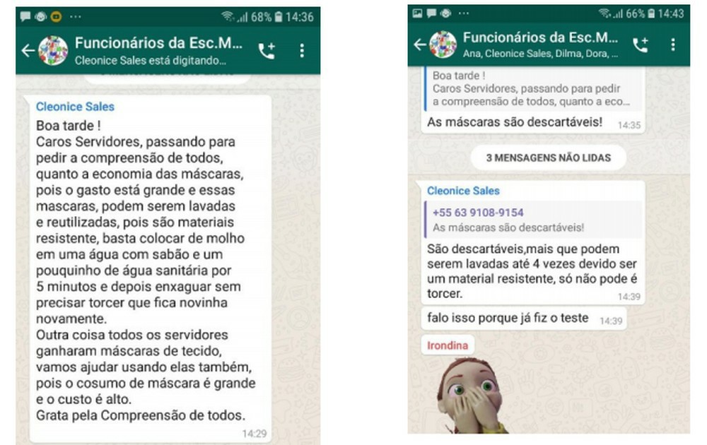 Professores de Bandeirantes do Tocantins são orientados a reutilizarem máscaras descartáveis; MPE entra com ação sobre o caso