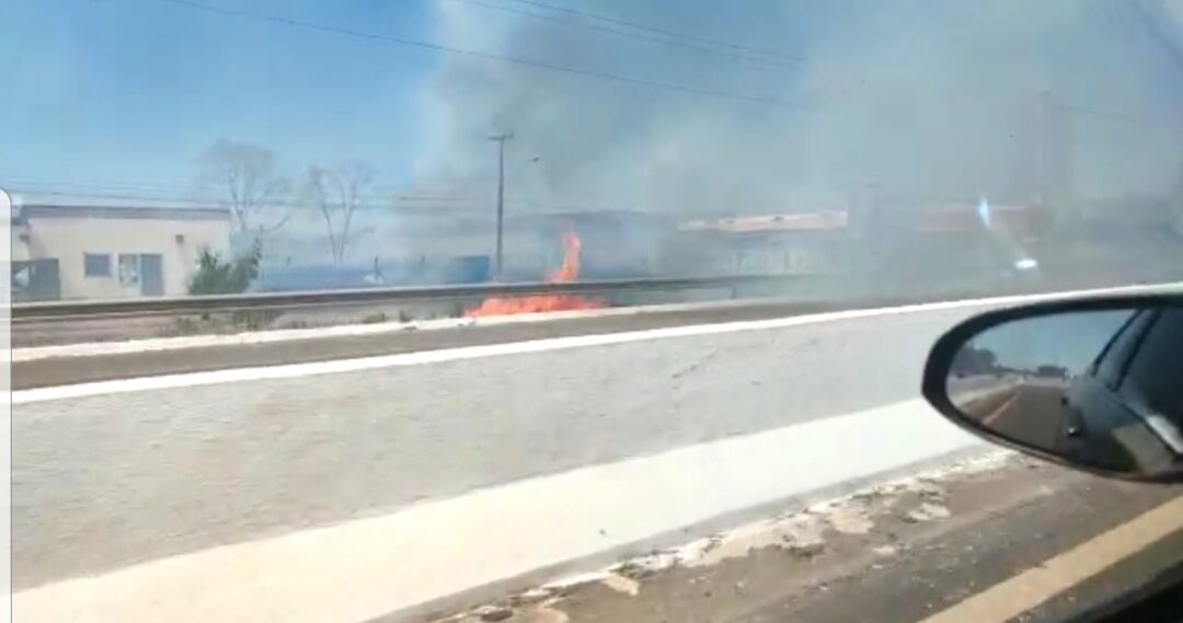 VÍDEO: Em Palmas, trecho da BR-010 pega fogo e deixa moradores da região sul da Capital em alerta