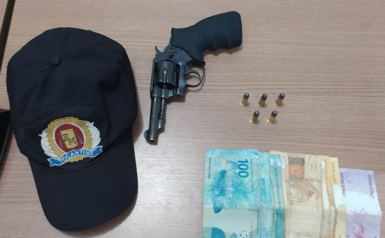 PM prende jovem de 19 anos por porte ilegal de arma e posse de drogas em Gurupi