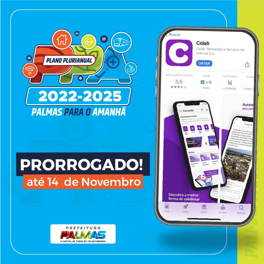 Prefeitura de Palmas prorroga Consulta Pública e palmenses têm até o dia 14 para participarem do PPA 2022-2025