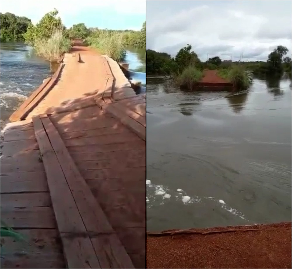 Enchentes no TO: ponte é levada pela correnteza e deixa famílias isoladas em Santa Rita