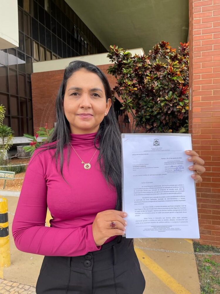 Vanda Monteiro solicita do Governo convênios para programas de inclusão social e Plano de Contingência após cheias do Rio Tocantins
