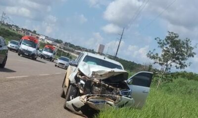 Grave acidente na TO-050, em Palmas, deixa motorista desacordado e veículo destruído