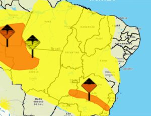 ALERTA: Instituto de meteorologia emite aviso de chuvas fortes em mais de 100 cidades do Tocantins