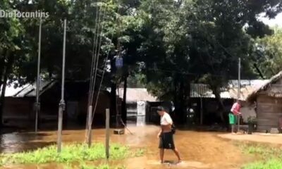Indígenas de aldeia no TO estão vivendo ilhados com estragos da chuva e pedem ajuda