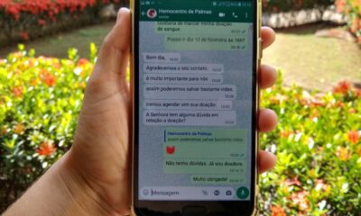Estoque de sangue baixo motiva Hemocentro de Palmas a tirar dúvidas e fazer agendamentos de doadores pelo WhatsApp