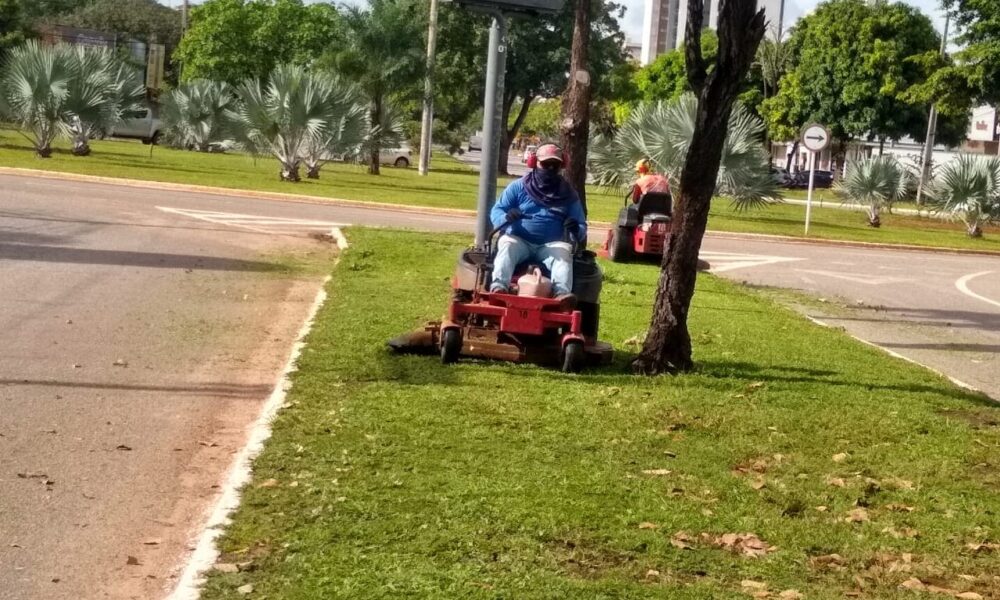 Avenidas JK, Teotônio Segurado, NS-02 e NS-04 recebem serviços de limpeza e paisagismo em Palmas