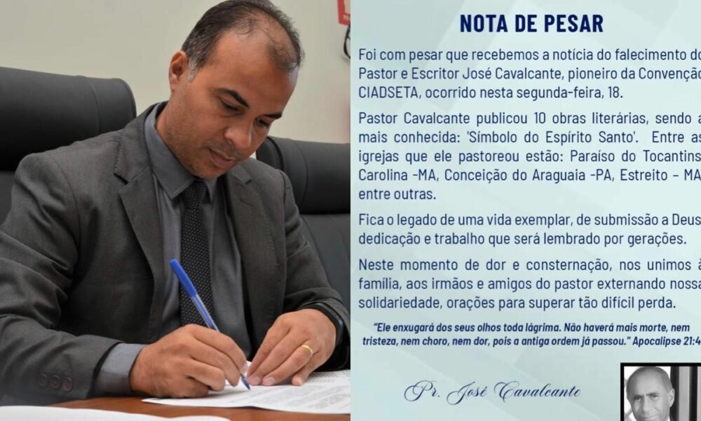 Vereador Filipe Martins emite nota de pesar pelo falecimento do pastor e escritor José Cavalcante