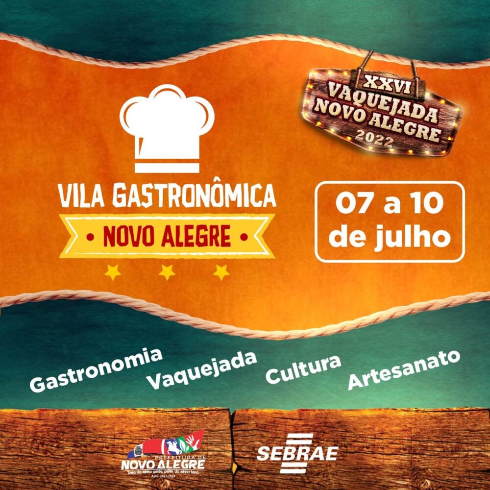 XXVI Festa da Vaquejada, em Novo Alegre, terá pela 1ª vez uma Feira Gastronômica durante o evento; saiba mais