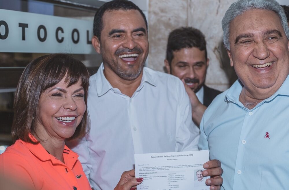 Professora Dorinha registra candidatura ao Senado ao lado do governador Wanderlei e de Laurez como vice
