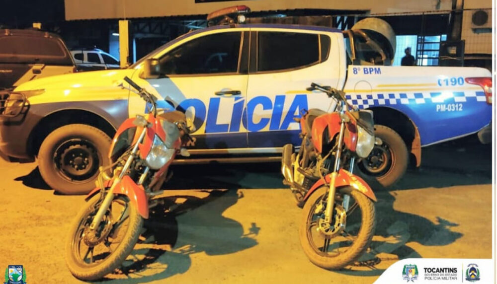 Dupla é presa e duas motocicletas roubadas são recuperas pela PM em Abreulândia