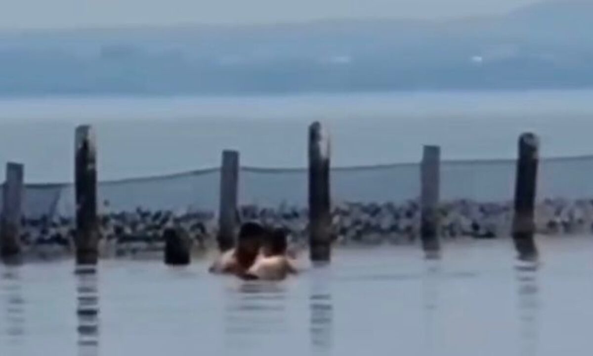 Casal transado na praia