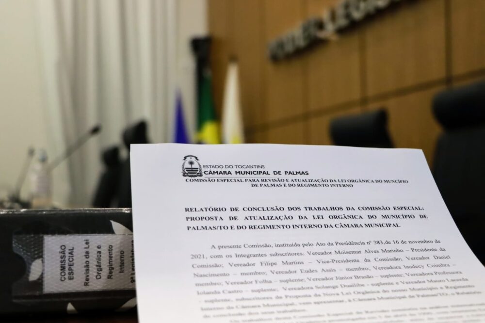 Comissão da Câmara Municipal de Palmas aprova proposta de atualização da Lei Orgânica Municipal e Regimento interno da Casa