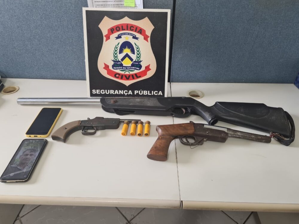 Armas de fogo usadas em execução na cidade de Xambioá são apreendidas pela polícia