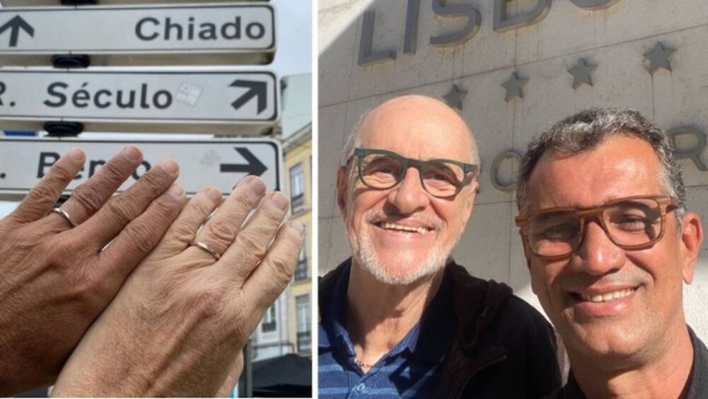 Aos 70 anos, ator Marcos Caruso se casa com técnico de enfermagem em Portugal