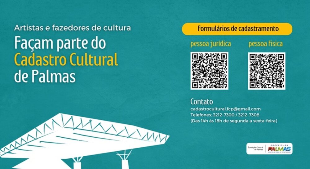 Artistas e fazedores de cultura já podem realizar ou atualizar o Cadastro Cultural em Palmas; saiba como