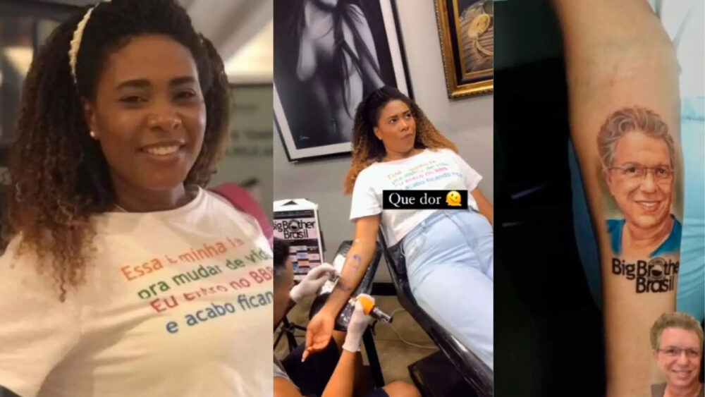 Saiba quem é a mulher que fez uma tatuagem com rosto de Boninho para tentar entrar no BBB: ''Tenho esperança''