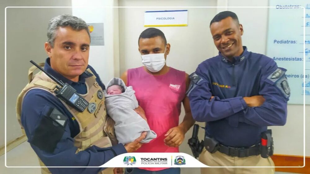 Policiais auxiliam grávida em trabalho de parto próximo a mercado da Av. Teotônio Segurado, em Palmas