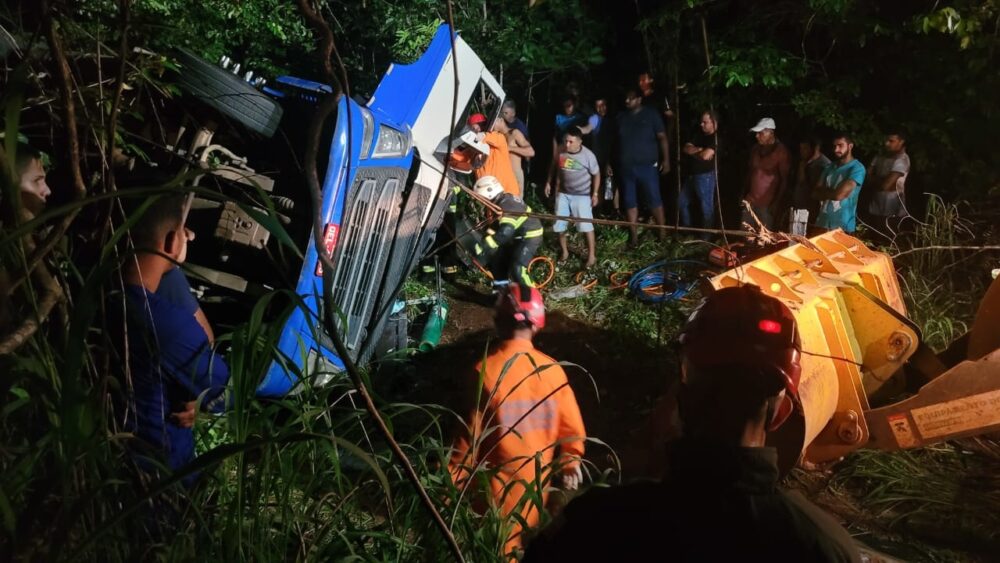 Homem tenta desviar de animal na pista, perde o controle do caminhão e acaba morrendo em acidente próximo à São Bento