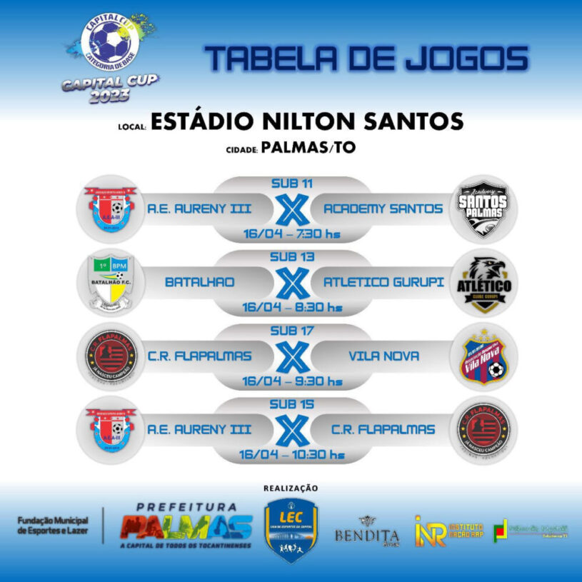 Capital Cup 2023: campeonato municipal de futebol começa neste domingo, 16