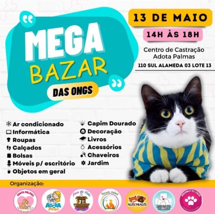 MEGABAZAR das ONG'S: Evento organizado em prol da causa animal é realizado neste sábado, 13, em Palmas