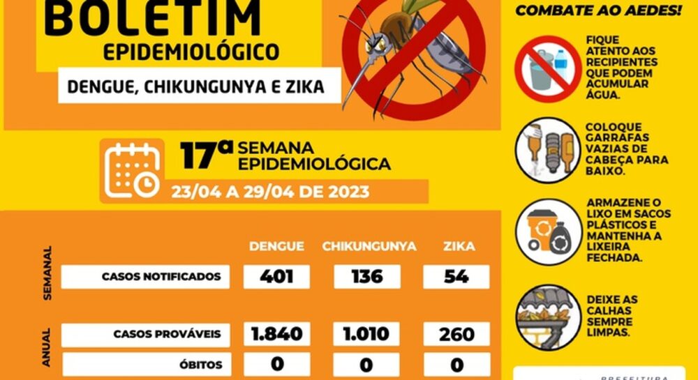 Palmas tem 401 notificações para dengue nesta quarta-feira (4); confira boletim epidemiológico