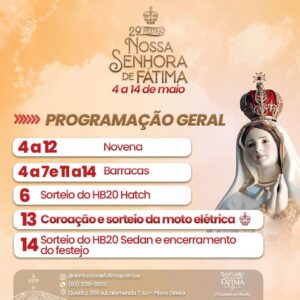 Santuário Nossa Senhora de Fátima realiza 29º festejo em Palmas; confira a programação completa