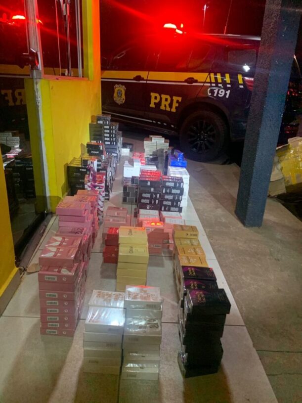 Mais de mil perfumes transportados de forma ilegal e supostamente falsificados são apreendidos pela PRF em Guaraí