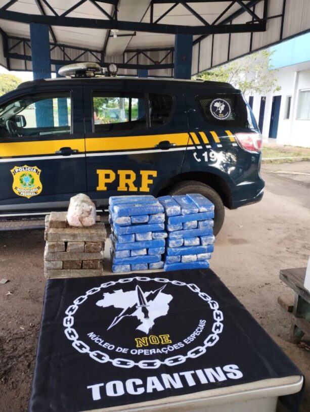 PRF encontra e apreende mais de 30 kg de maconha e 1kg de cocaína em ônibus passando por Paraíso do Tocantins