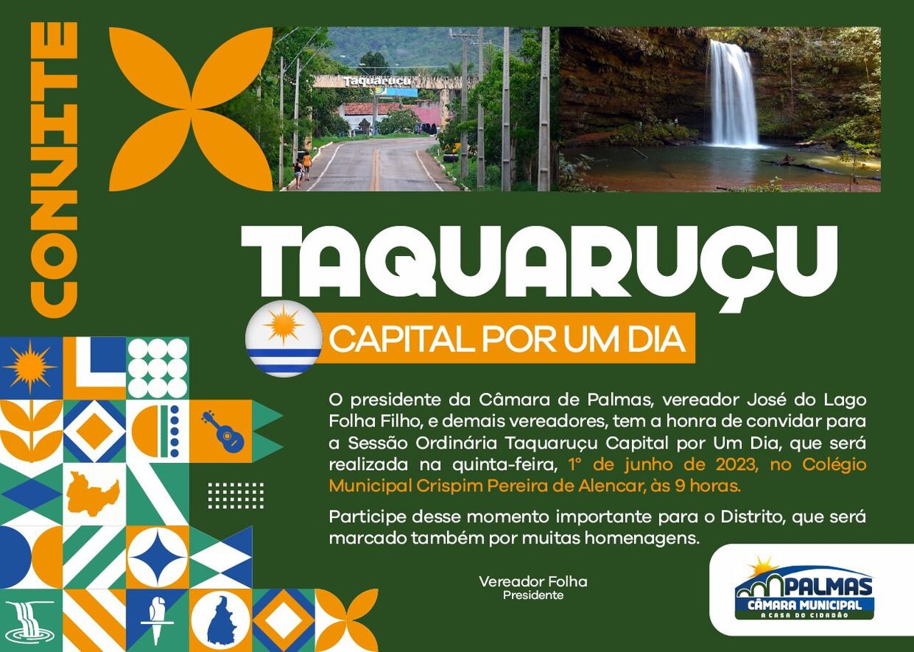Capital por um dia: Taquaruçu será a sede do Poder Legislativo de Palmas no dia 1º de junho