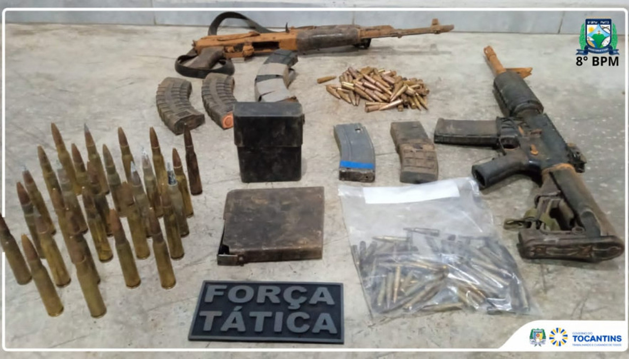 Morador de Pium encontra dois fuzis e diversas munições às margens do Rio Javaés, na região onde ocorreu a Operação Canguçu