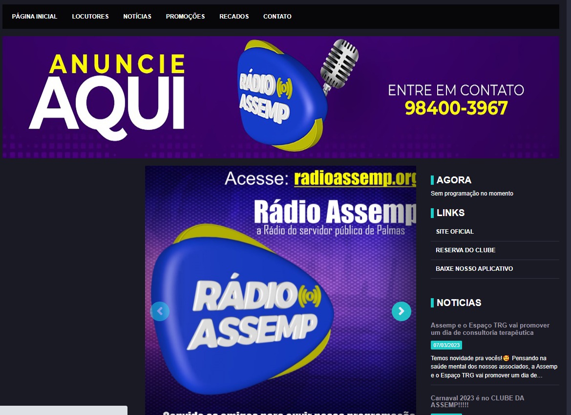 Rádio Assemp alcança 2º lugar em ranking de melhor rádio web de Palmas