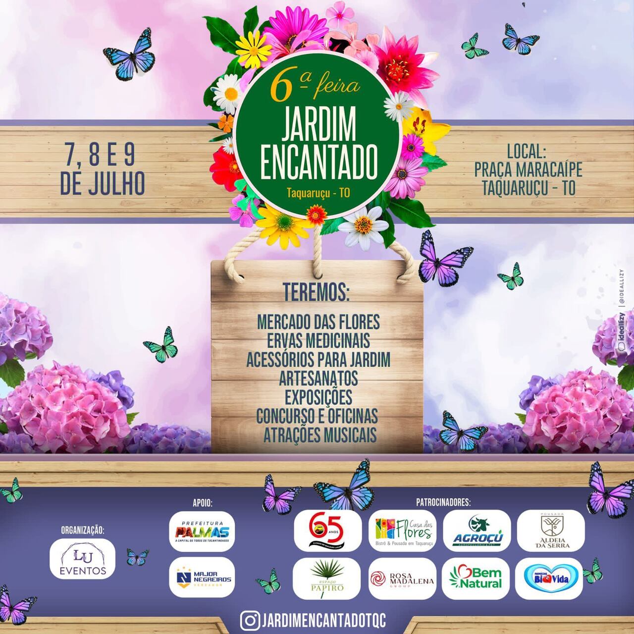 Distrito de Taquaruçu se prepara para receber a 6ª edição da Feira Jardim Encantado; saiba detalhes