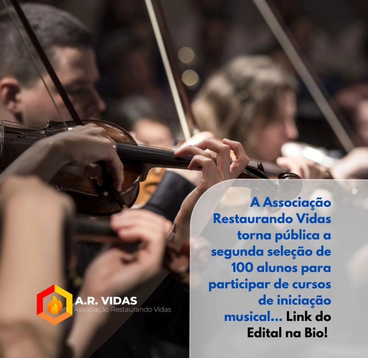 Associação Restaurando Vidas abre 100 vagas para curso de iniciação musical gratuito; veja como participar